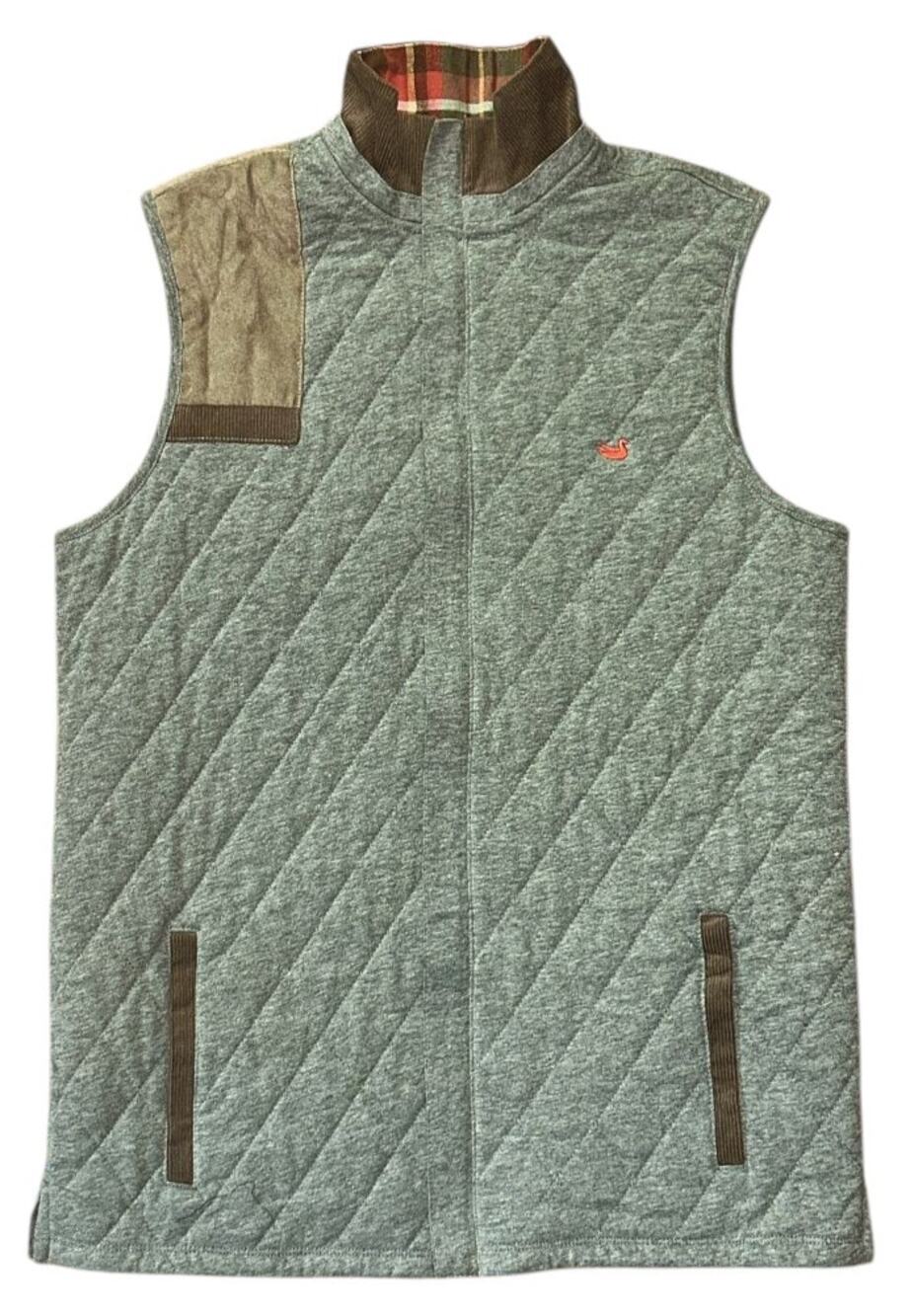 Southern Marsh Carlyle Gray & Brown Quilted Sporting Vest Men's Medium